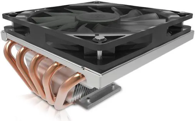 Alt view image 6 of 7 - Cooler Master GeminII M5 LED - 2U Low Profile CPU Cooler with 5 Direct Contact Heatpipes & XtraFlo 120 Slim "Fire Red" LED PWM Cooling Fan