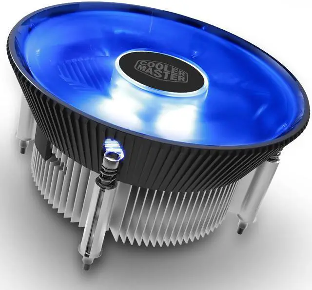 Alt view image 4 of 7 - Cooler Master i70c (Copper Core) CPU Cooler - 120mm Blue LED PWM Cooling Fan & Heatsink - For Intel Socket LGA 1150 / 1151 / 1155 / 1156