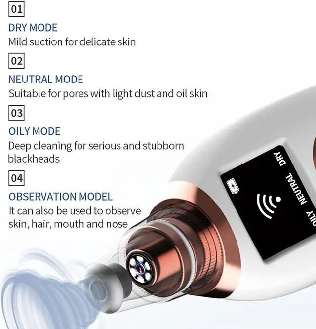 Alt view image 3 of 7 - Smart wireless WiFi Strong suction visual blackhead meter supports Android / IOS