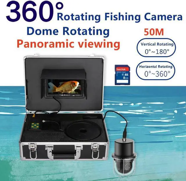 Main image of VisiPower 7 Inch DVR Recorder 100m/328 ftUnderwater Fishing Video Camera Fish Finder IP68 Waterproof 20 LEDs 360 Degree Rotating Dome  Rotating Panoramic viewing Camera