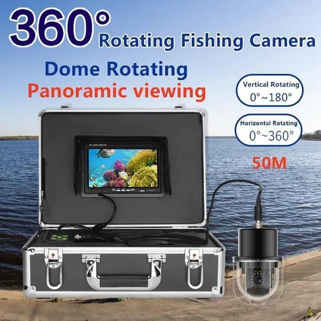 Main image of VisiPower 7 Inch 50m/164ft Underwater Fishing Video Camera Fish Finder IP68 Waterproof  LEDs 360 Degree Rotating Dome  Rotating Panoramic viewing Camera
