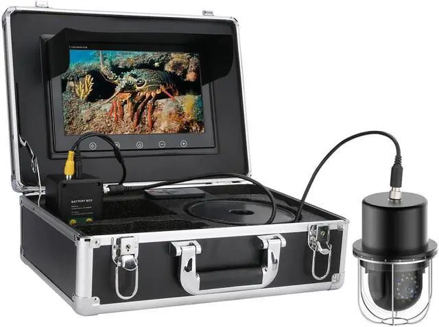 Alt view image 2 of 7 - VisiPower 9 Inch Cable Length 50m/164ft Underwater Fishing Video Camera Fish Finder IP68 Waterproof 20 LEDs 360 Degree Rotating Dome  Rotating Panoramic viewing Camera