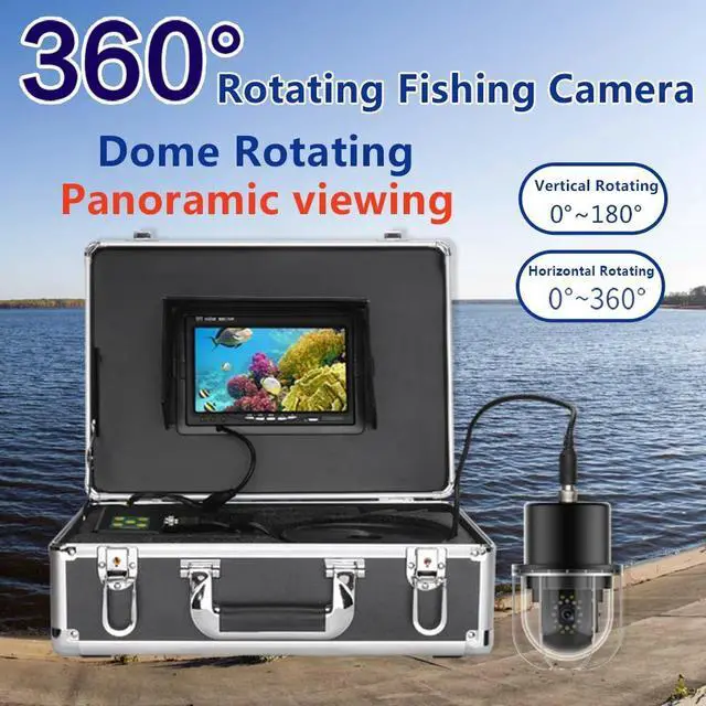 Main image of VisiPower 7 Inch Cable Length 20m/65ft Underwater Fishing Video Camera Fish Finder IP68 Waterproof LEDs 360 Degree Rotating Dome  Rotating Panoramic viewing Camera
