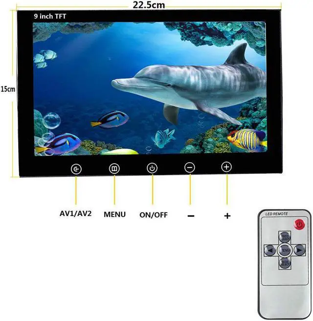 Alt view image 4 of 7 - VisiPower 9 Inch Cable Length 50m/164ft Underwater Fishing Video Camera Fish Finder IP68 Waterproof 20 LEDs 360 Degree Rotating Dome  Rotating Panoramic viewing Camera