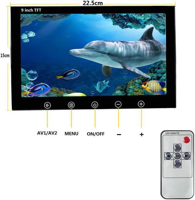 Alt view image 2 of 7 - VisiPower 9 Inch Cable Length 100m/328ft Underwater Fishing Video Camera Fish Finder IP68 Waterproof  LEDs 360 Degree Rotating Dome  Rotating Panoramic viewing Camera