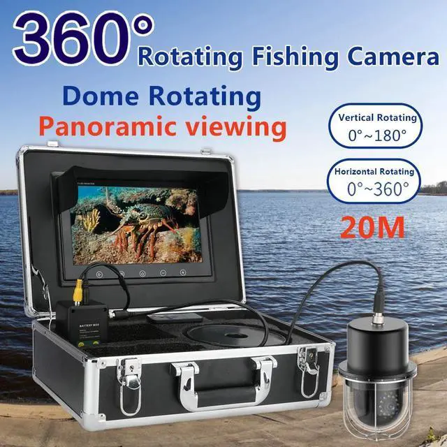 Main image of VisiPower 10 Inch Cable Length 20m/65ft Underwater Fishing Video Camera Fish Finder IP68 Waterproof LEDs 360 Degree Rotating Dome  Rotating Panoramic viewing Camera