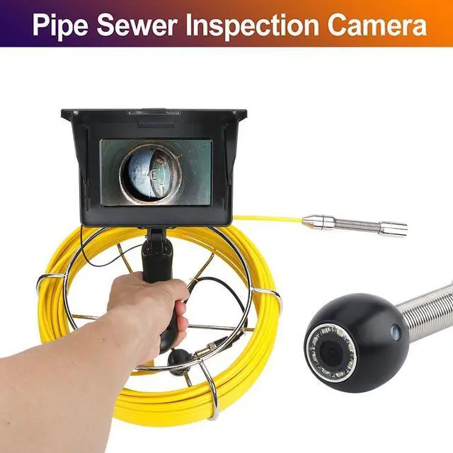 Alt view image 5 of 6 - VisiPower 20M/65ft 5 inch 17mm  Handheld Industrial Pipe Sewer Inspection Video Camera  IP68 Waterproof Drain Pipe Sewer Inspection Camera System 1200 TVL Camera with 8pcs LED Lights