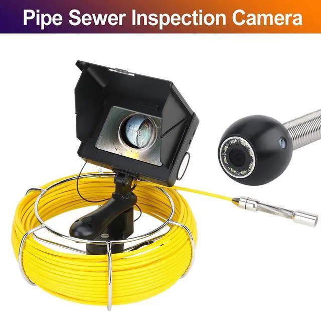 Alt view image 5 of 6 - VisiPower 30M/98ft 5 inch 17mm  Handheld Industrial Pipe Sewer Inspection Video Camera  IP68 Waterproof Drain Pipe Sewer Inspection Camera System 1200 TVL Camera with 8pcs LED Lights