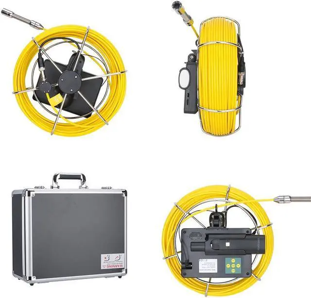 Alt view image 4 of 6 - VisiPower 50M/164ft 5 inch 17mm  Handheld Industrial Pipe Sewer Inspection Video Camera  IP68 Waterproof Drain Pipe Sewer Inspection Camera System 1200 TVL Camera with 8pcs LED Lights
