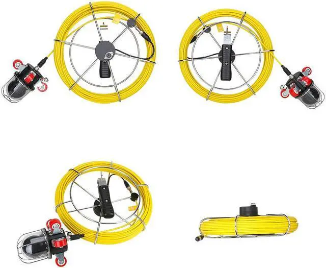 Alt view image 4 of 7 - VisiPower 9 inch  Pipe Inspection Video Camera Drain Sewer Pipeline Industrial Endoscope support 360 Degree Rotating Cable Length 50m/164ft