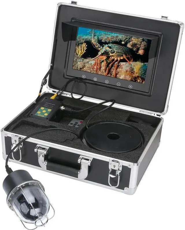 Alt view image 6 of 7 - VisiPower 10 Inch Cable Length 100m/328ft Underwater Fishing Video Camera Fish Finder IP68 Waterproof 20 LEDs 360 Degree Rotating Dome  Rotating Panoramic viewing Camera