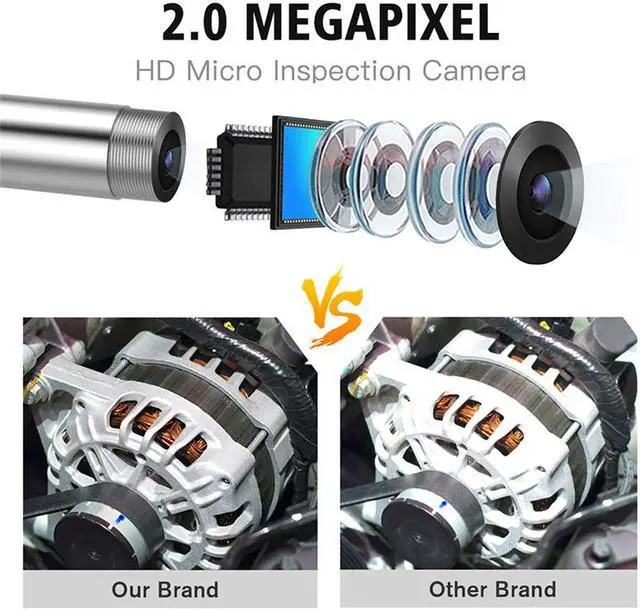 Alt view image 4 of 7 - NTS500-3.9mm-3m 5.0 LCD Screen 3.9mm single Lens 2.0MP  6LED Industrial Endoscope Camera 1080P IP67 Pipe Car Inspection Borescope 360 Rotation