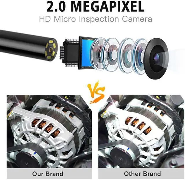 Alt view image 3 of 7 - NTS500-7.6mm-5M  Single Lens Industrial Endoscope  5.0 LCD Screen IP67 Camera 1080P HD Pipe Car Inspection Borescope Hard Cable 360 Rotation
