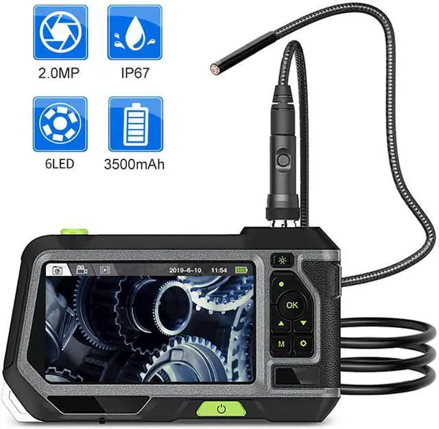 Alt view image 4 of 7 - NTS500-7.6mm-5M  Single Lens Industrial Endoscope  5.0 LCD Screen IP67 Camera 1080P HD Pipe Car Inspection Borescope Hard Cable 360 Rotation