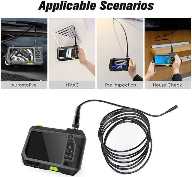 Alt view image 2 of 7 - NTS500-7.6mm-5M  Single Lens Industrial Endoscope  5.0 LCD Screen IP67 Camera 1080P HD Pipe Car Inspection Borescope Hard Cable 360 Rotation