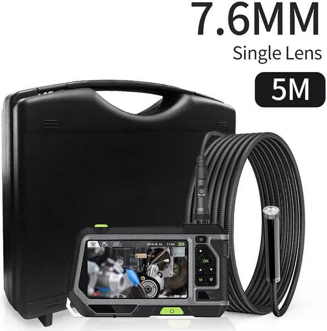 Main image of NTS500-7.6mm-5M  Single Lens Industrial Endoscope  5.0 LCD Screen IP67 Camera 1080P HD Pipe Car Inspection Borescope Hard Cable 360 Rotation