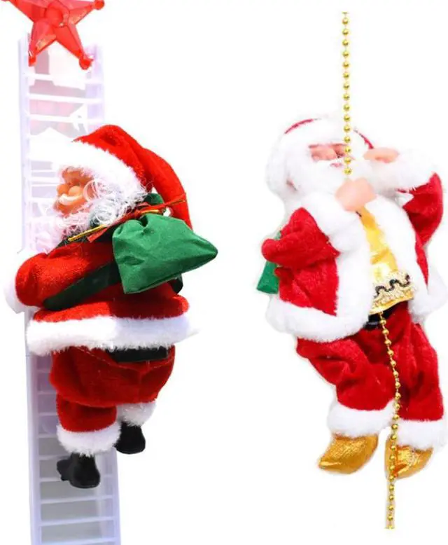 Alt view image 4 of 5 - Electric climbing rope Santa Claus Christmas figurines ornaments Party Home Door Wall Decoration 2020 Christmas Gifts for kids