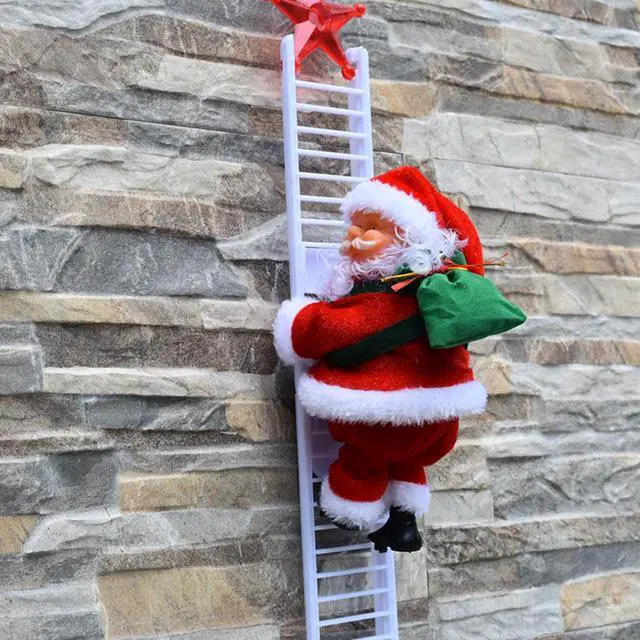Alt view image 4 of 7 - Electric Climbing Ladder Santa Claus Christmas Figurine Ornament Xmas Party DIY Crafts Festival Navidad 2020 Gift Decorations