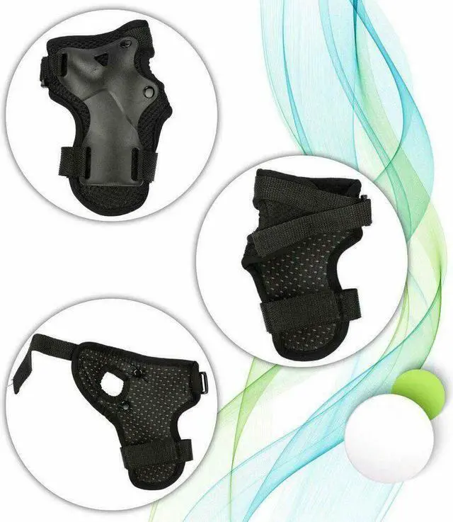 Alt view image 3 of 6 - Roller Skating Knee Elbow Wrist Protective Guard Pad Gear Pack Adult Safety Gear