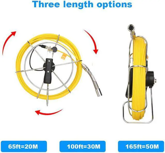 Alt view image 3 of 7 - 7" Monitor  DVR  Sewer Pipe Inspection Video Camera with Meter Counter 512HZ  Pipe Locator  22MM IP68 HD 1000TVL Camera 12PCS LED Lights Cable Length 40m/131ft