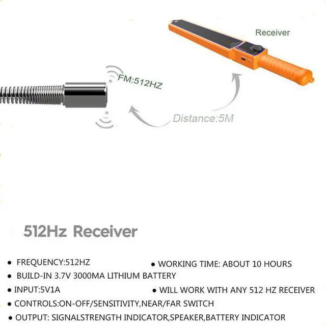 Alt view image 6 of 7 - VisiPower 7" Monitor  DVR  Sewer Pipe Inspection Video Camera with  512HZ  Pipe Locator  22MM IP68 HD 1000TVL Camera 12PCS LED Lights Cable Length 40m/131ft