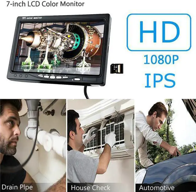 Alt view image 2 of 7 - VisiPower 7" Monitor  DVR  Sewer Pipe Inspection Video Camera with  512HZ  Pipe Locator  22MM IP68 HD 1000TVL Camera 12PCS LED Lights Cable Length 40m/131ft