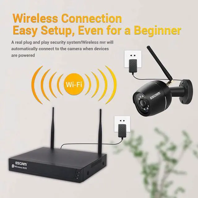 Alt view image 3 of 7 - ESCAM WNK204 Wireless Security System NVR Kit,4pcs WiFi IP Camera with 4CH NVR,Tuya HD 1080P AI Humanoid Motion Detection Two-way Audio Day/Night Vision Multi-language, Support Cloud Storage