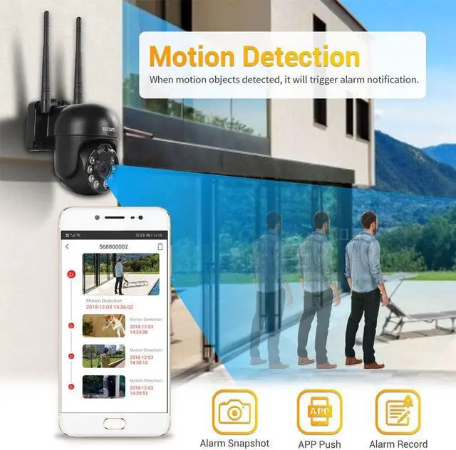 Alt view image 3 of 7 - ESCAM WNK614 Wireless WiFi Security System NVR kit,8CH NVR + 4pcs Indoor wireless 3MP Camera, dual light source, 2-way audio motion detection alarm push Surveillance Camera system Night Vision,Remote