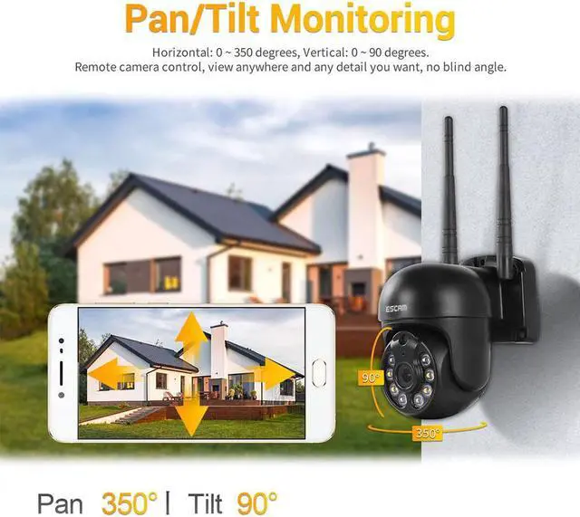 Alt view image 3 of 7 - ESCAM WNK610 3MP Wireless WiFi IP Camera, Security Smart Home indoor Camera for Baby/Pet/Nanny/Garage/Yard, Dual Light Motion Detection Humanoid Detection 2 Way Audio Night Vision IR Pan/Tilt, Black