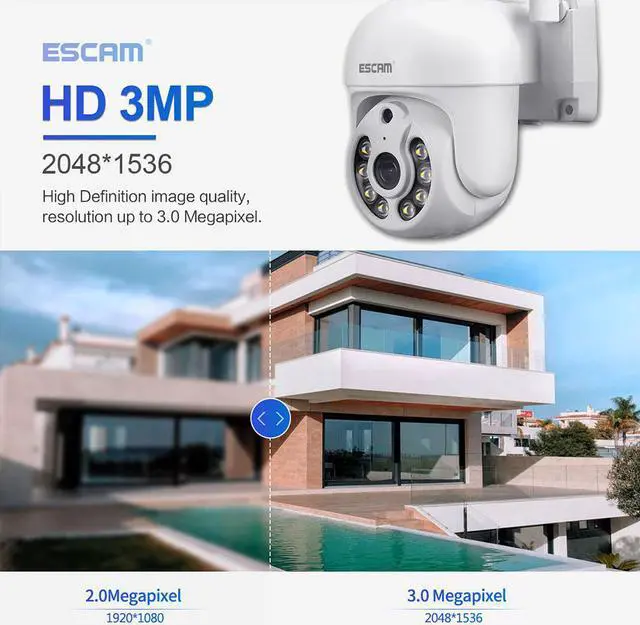 Alt view image 2 of 7 - ESCAM WNK710 3MP Wireless WiFi IP Camera, Security Smart Home indoor Camera for Baby/Pet/Nanny/Garage/Yard, Dual Light Motion Detection Humanoid Detection 2 Way Audio Night Vision IR Pan/Tilt, White