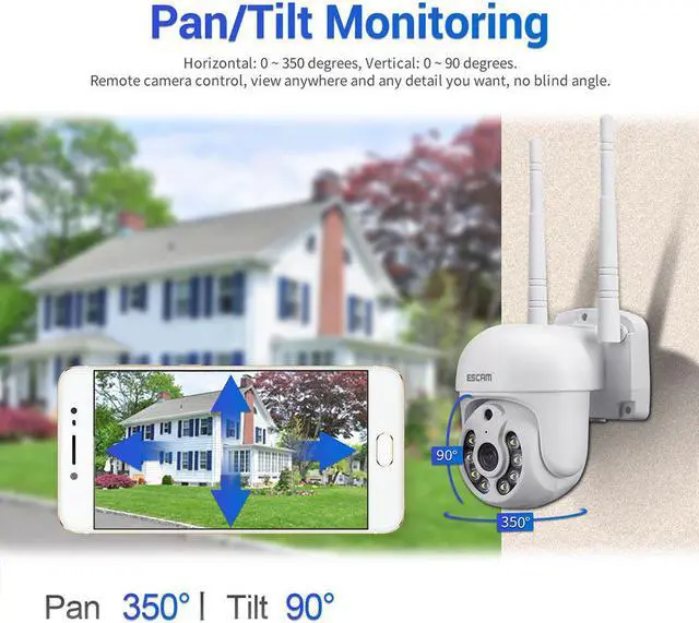 Alt view image 3 of 7 - ESCAM WNK710 3MP Wireless WiFi IP Camera, Security Smart Home indoor Camera for Baby/Pet/Nanny/Garage/Yard, Dual Light Motion Detection Humanoid Detection 2 Way Audio Night Vision IR Pan/Tilt, White