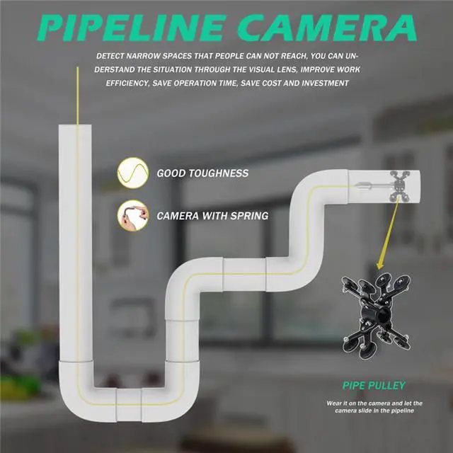 Alt view image 4 of 7 - 9" Monitor  DVR  Sewer Pipe Inspection Video Camera with Auto Self Leveling 512HZ  Pipe Locator  22MM IP68 HD 1000TVL Camera 12PCS LED Lights 50m/164ft