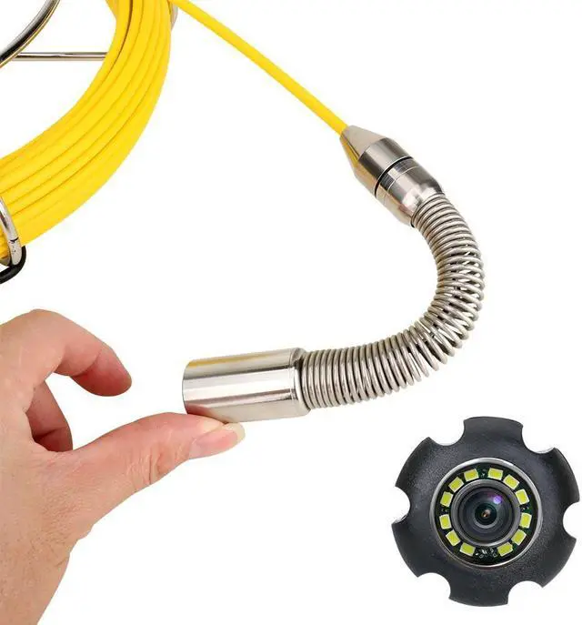 Alt view image 4 of 7 - 9" Monitor  DVR  Sewer Pipe Inspection Video Camera with Meter Counter Auto Self Leveling 512HZ  Pipe Locator  22MM IP68 HD 1000TVL Camera 12PCS LED Lights 30m/98ft