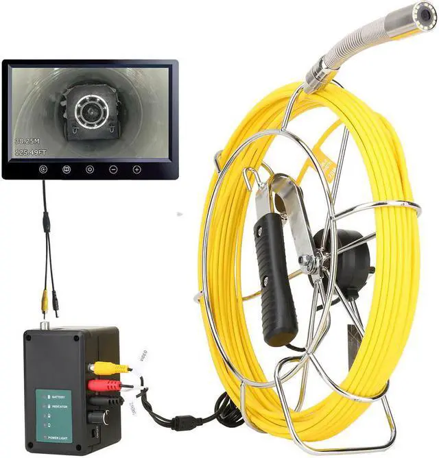 Alt view image 6 of 7 - 9" Monitor  DVR  Sewer Pipe Inspection Video Camera with  512HZ  Pipe Locator  22MM IP68 HD 1000TVL Camera 12PCS LED Lights 50m/164ft