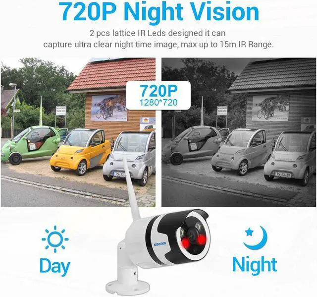 Alt view image 2 of 7 - ESCAM QD109 720P Motion Detection Night Vision smart Dual light Wifi Motion Detection IP Camera Two-way Audio Surveillance