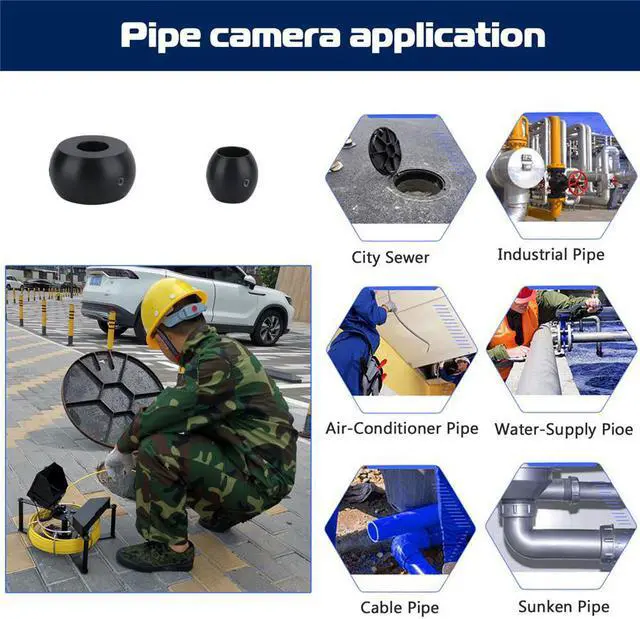 Alt view image 6 of 7 - VisiPower Sewer Pipe Inspection Camera with 16GB TF Card DVR Sewer Drain Industrial Endoscope IP68 5600MHA Battery 4.3inch IPS color monitor cable Cable Length 30m/98ft