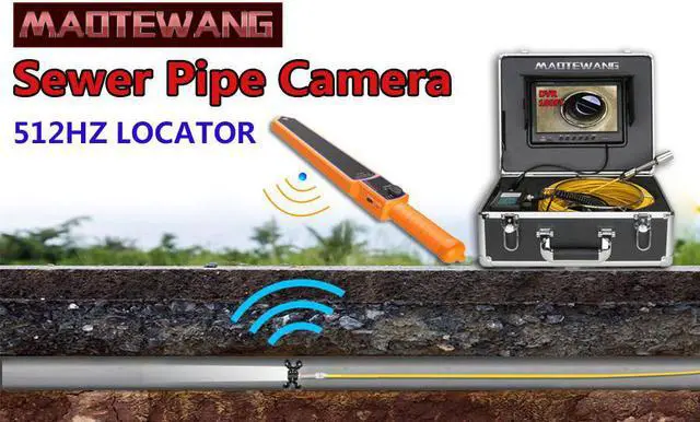 Main image of VisiPower Sewer Pipe Inspection Camera with 16GB TF Card DVR Sewer Drain Industrial Endoscope IP68 5600MHA Battery 4.3inch IPS color monitor cable Cable Length 30m/98ft