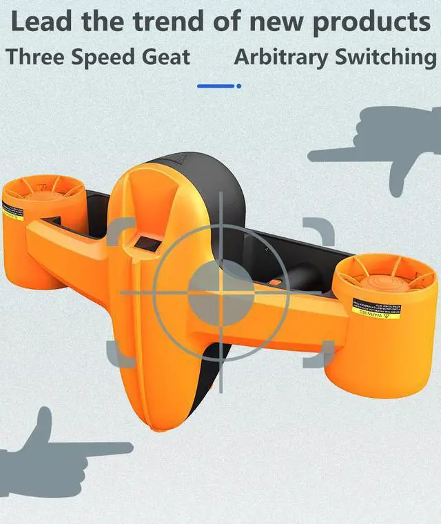Alt view image 10 of 14 - Underwater thruster diving booster Underwater Scooter Tri-speed switch seascooter underwater shooting drone diving equipment