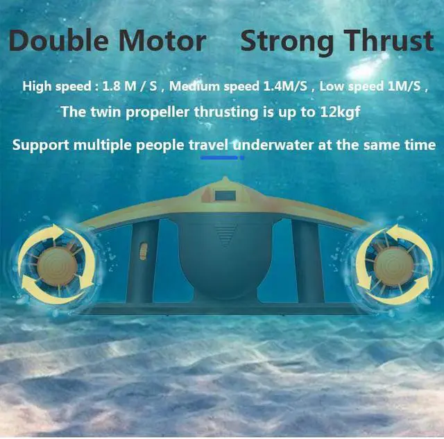 Alt view image 11 of 14 - Underwater thruster diving booster Underwater Scooter Tri-speed switch seascooter underwater shooting drone diving equipment