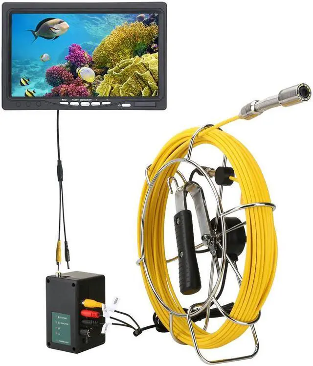 Alt view image 4 of 7 - visiPower Drain Sewer Pipeline Industrial Endoscope Pipe Inspection System Video 7" Display Screen Video Recording Meter Counter Lens dia 17mm 8GB SD Card Waterproof IP68 Camera Cable Length 20m/65ft