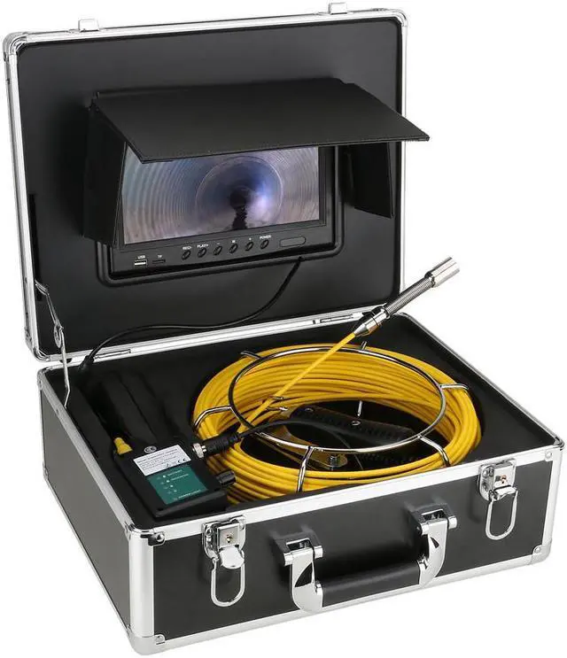 Alt view image 3 of 7 - visiPower Drain Sewer Pipeline Industrial Endoscope Pipe Inspection Multifunctional Video 9" Display Screen DVR Video Recording Lens dia 17mm 8GB SD Card Waterproof Camera Cable Length 40m/131ft