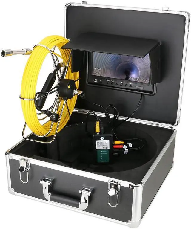 Alt view image 2 of 7 - VisiPower Drain Sewer Pipeline Industrial Endoscope Pipe System Video 9" Display Screen,Video Recording + Meter Counter, Lens dia 17mm 8GB SD Card Waterproof IP68 Cable Length 40m/131ft Camera