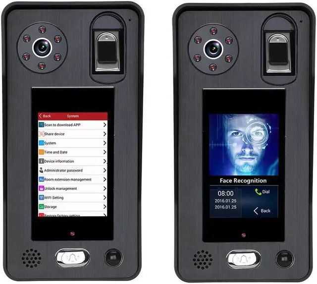 Alt view image 3 of 7 - 7 inch Two-Way Video Intercom Video Door Phone Doorbell Intercom System 1080P Camera 500 Fingerprints 500 Face Recognition unlock 2 monitor