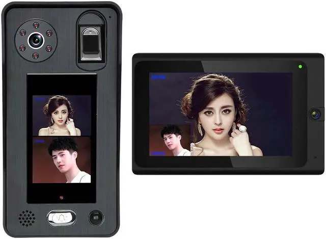 Alt view image 4 of 7 - 7 inch Two-Way Video Intercom Video Door Phone Doorbell Intercom System 1080P Camera 500 Fingerprints 500 Face Recognition unlock 2 monitor