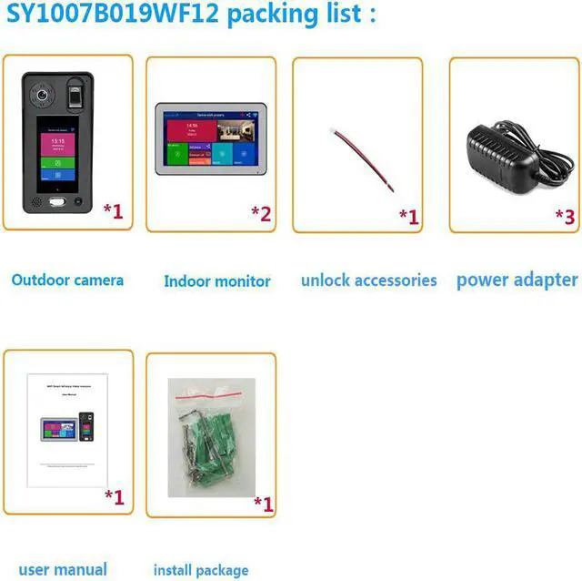 Alt view image 2 of 2 - 10 inch Wireless WIFI Video Door Phone Doorbell Intercom System 1080P Camera 500 Fingerprints 500 Face Recognition unlock 2 monitor