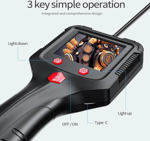 Alt view image 6 of 7 - Handheld Portable Vehicle-mounted Pipeline Inspection Camera Endoscope P100-2m
