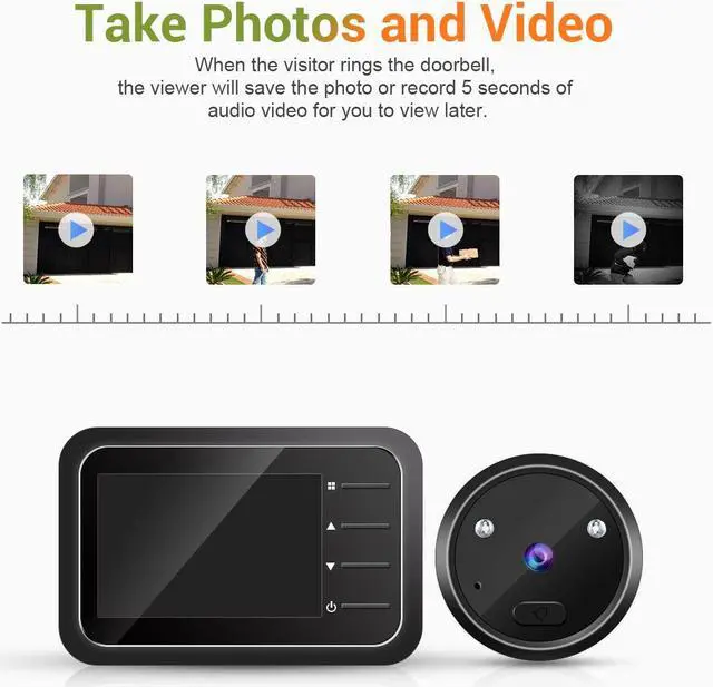 Alt view image 2 of 7 - Escam C22 ,720P Home Doorbell Camera Electronic Peephole 120° View angle 2.4'' LCD Screen