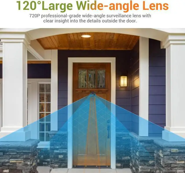 Alt view image 5 of 7 - Escam C22 ,720P Home Doorbell Camera Electronic Peephole 120° View angle 2.4'' LCD Screen