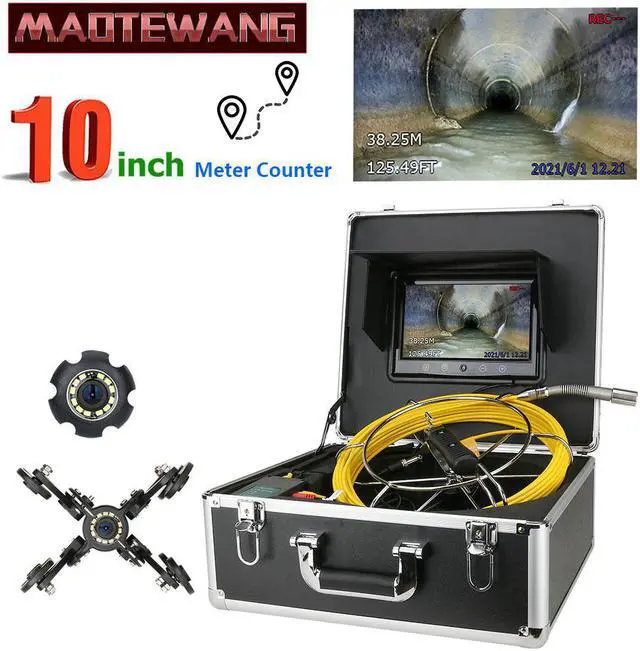 Main image of Draining plumbing,Wire inspection,7" Monitor Pipe Inspection Video Camera,IP68 HD Drain Sewer Pipeline Industrial Endoscope System with 12PCS LED Lights, cable length 30m/98ft