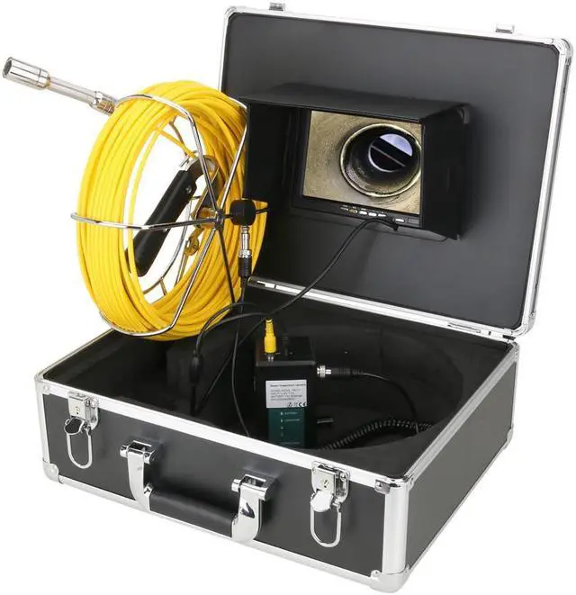 Alt view image 5 of 7 - VisiPower 7" Monitor Draining plumbing,Wall ,Wire inspection Pipe Inspection Video Camera,IP68 HD 1000TVL Drain Sewer Pipeline Industrial Endoscope System with 12PCS LED Lights, Cable length 50m/164ft